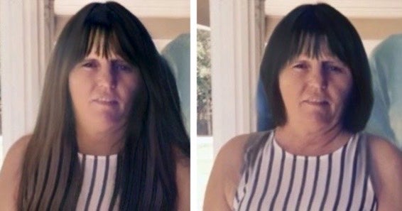 Images shared by officials of how Vicky White would look with dark and shorter hair