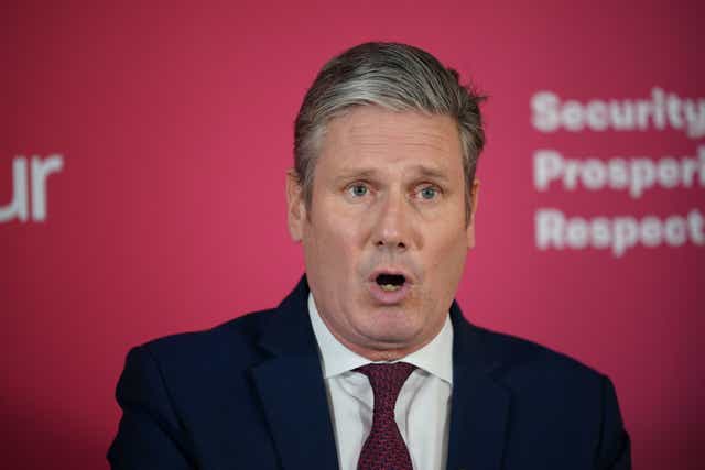 <p>Sir Keir Starmer makes a statement at Labour Party headquarters in London on Monday</p>