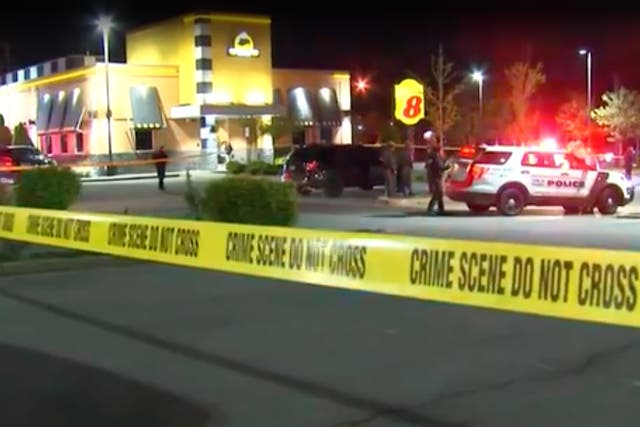<p>The scene outside of a New York Buffalo Wild Wings where an off-duty NYPD police officer allegedly killed himself and another man. Investigators believe the shooting was over a woman both men were romantically pursuing. </p>