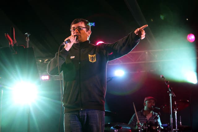 Paul Heaton performing on The Word Arena at the Latitude festival, held in Henham Park in Southwold, Suffolk.