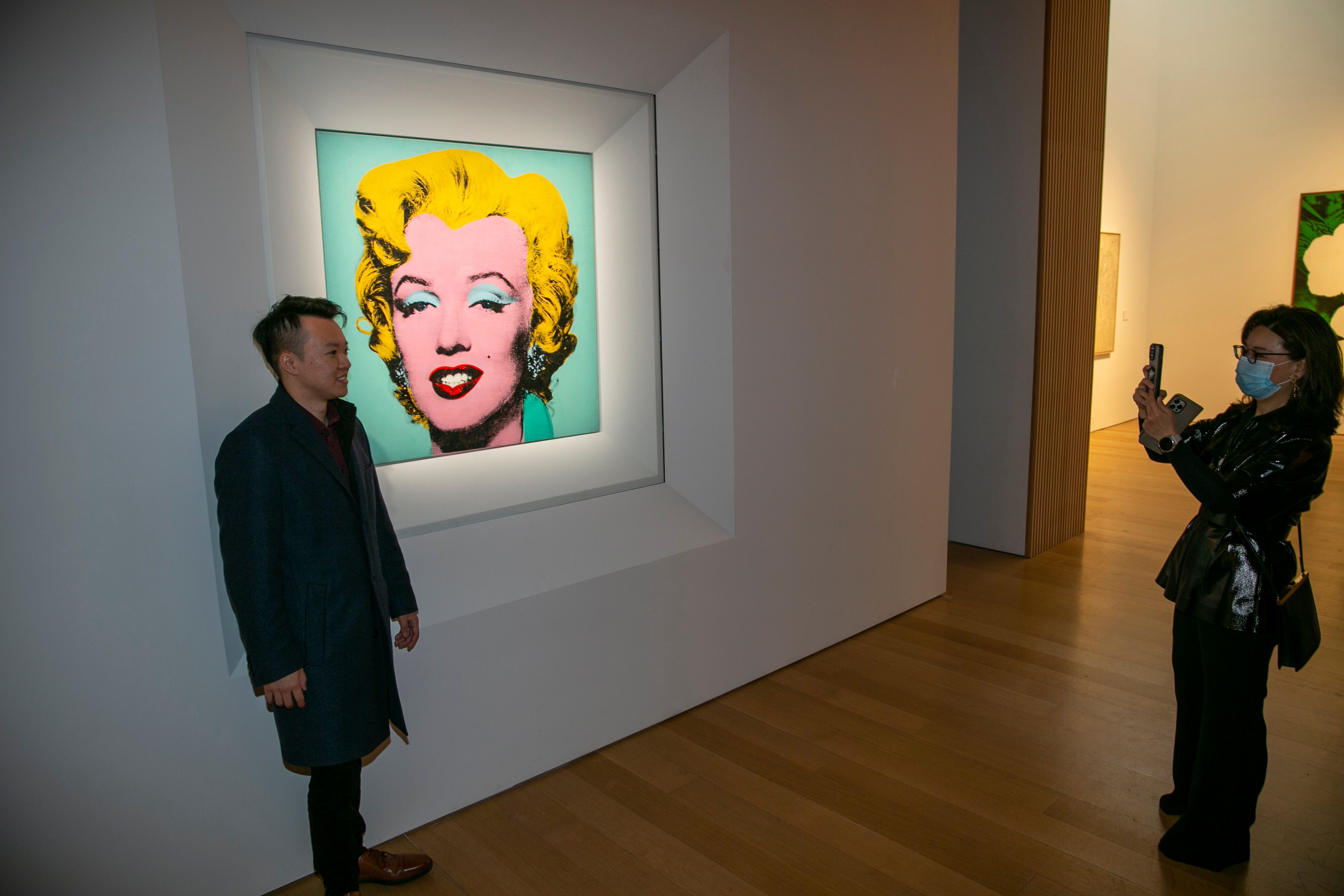 The famous image shows a close up portrait of actress Marilyn Monroe, depicted in vibrant block colours (Ted Shaffrey/AP))
