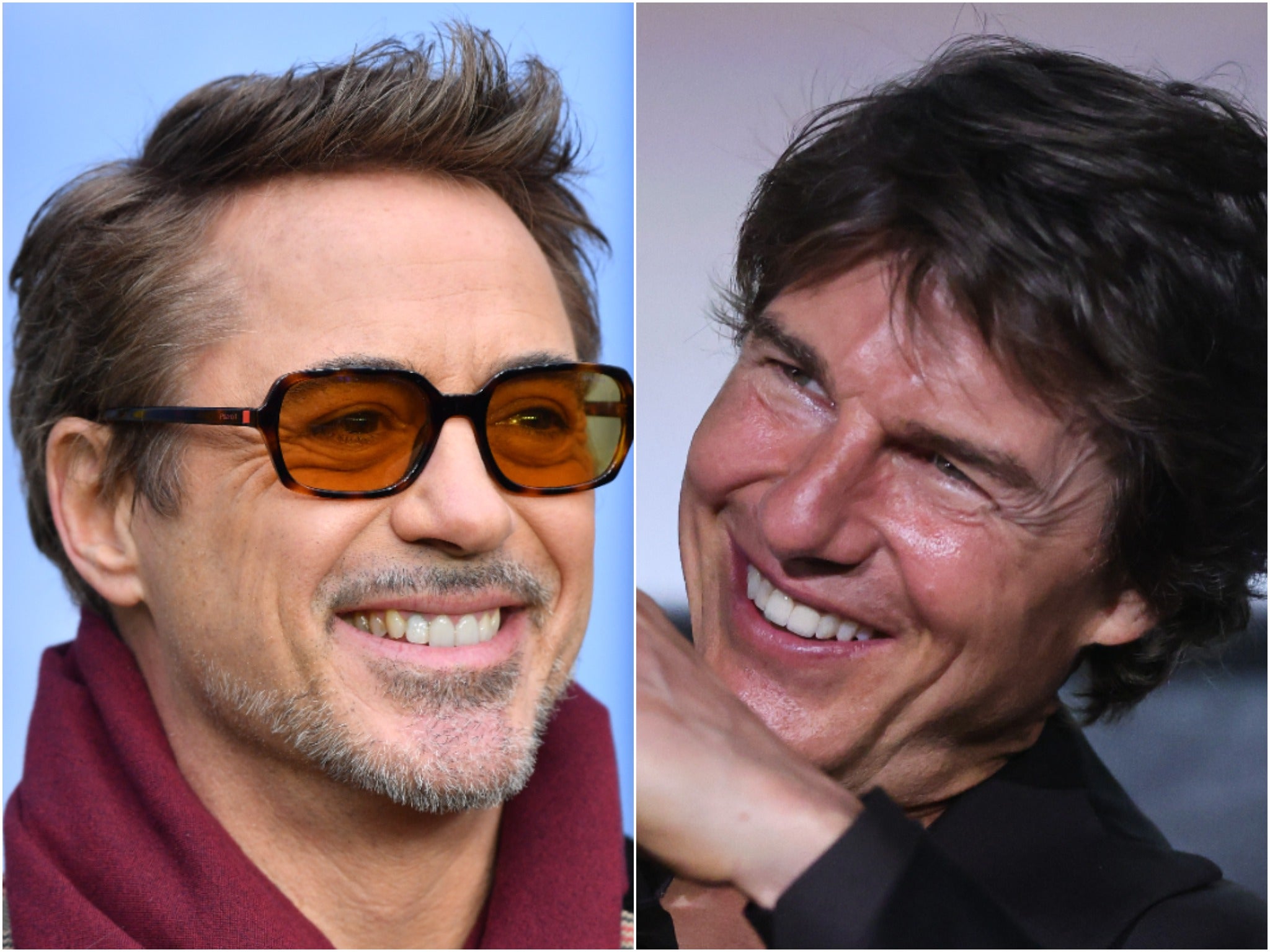<p>Robert Downey Jr and Tom Cruise</p>