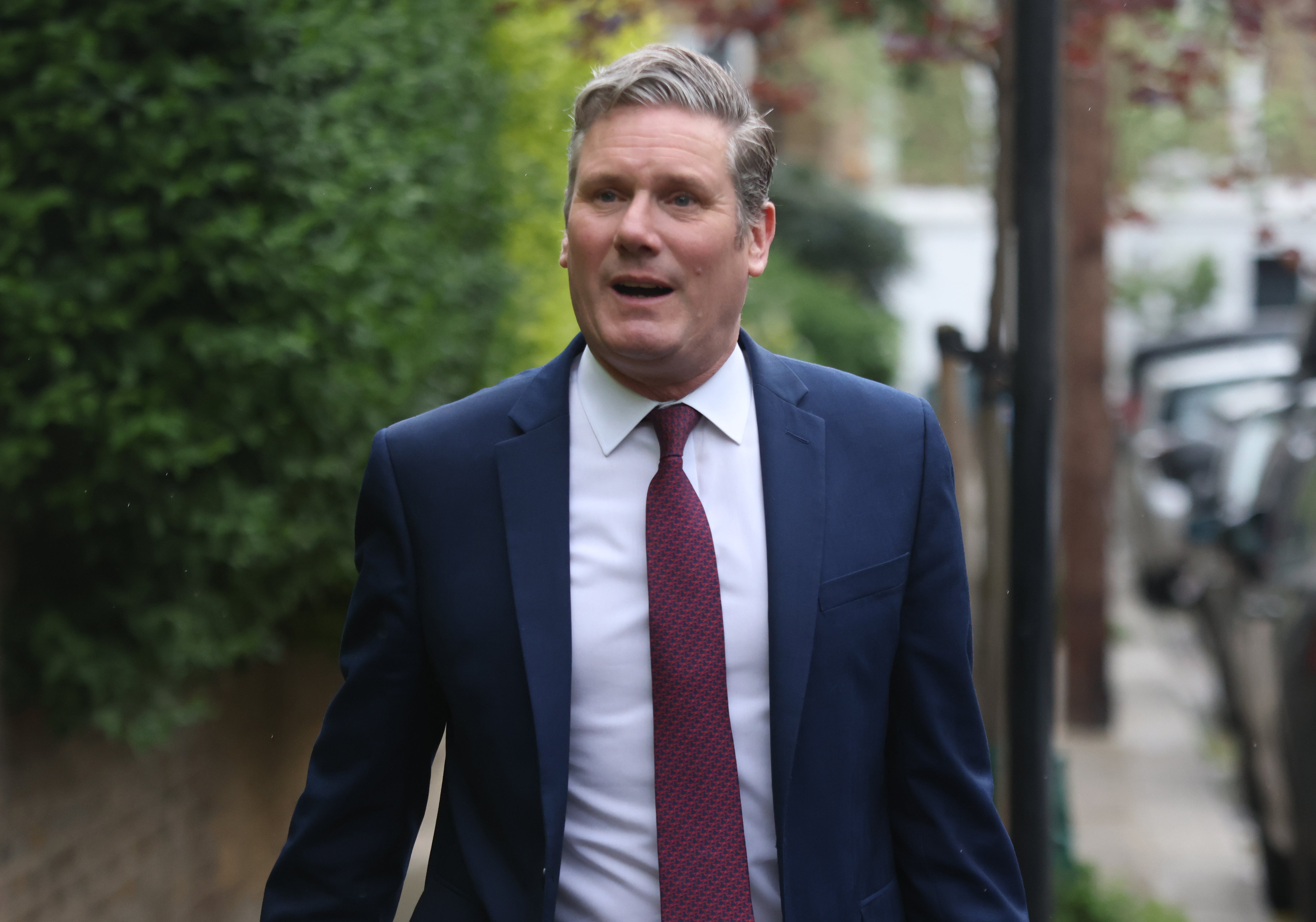 Labour leader Sir Keir Starmer leaves his north London home to attend the State Opening of Parliament (PA)