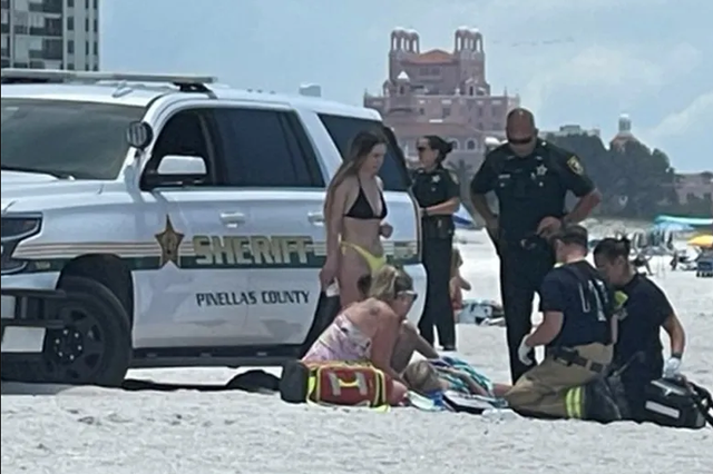 <p>A 23-year-old sunbather was struck by a Pinellas County Sheriff’s Office Deputy while he made a right turn from his parked position on beach patrol at St. Pete Beach, Florida, just west of St. Petersburg</p>