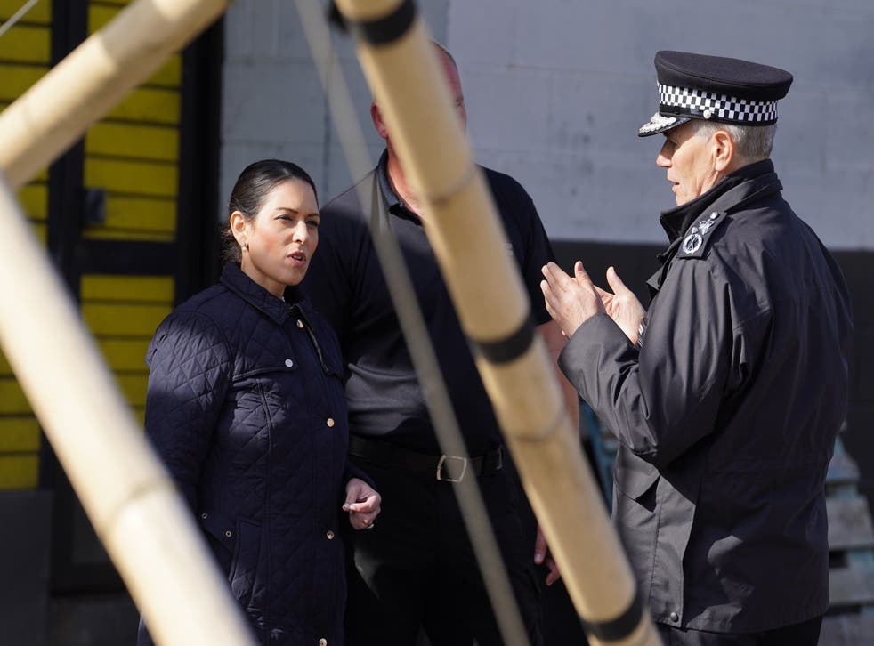 <p>Home Secretary Priti Patel visiting a Metropolitan Police training centre in May 2022 (Gareth Fuller/PA)</p>
