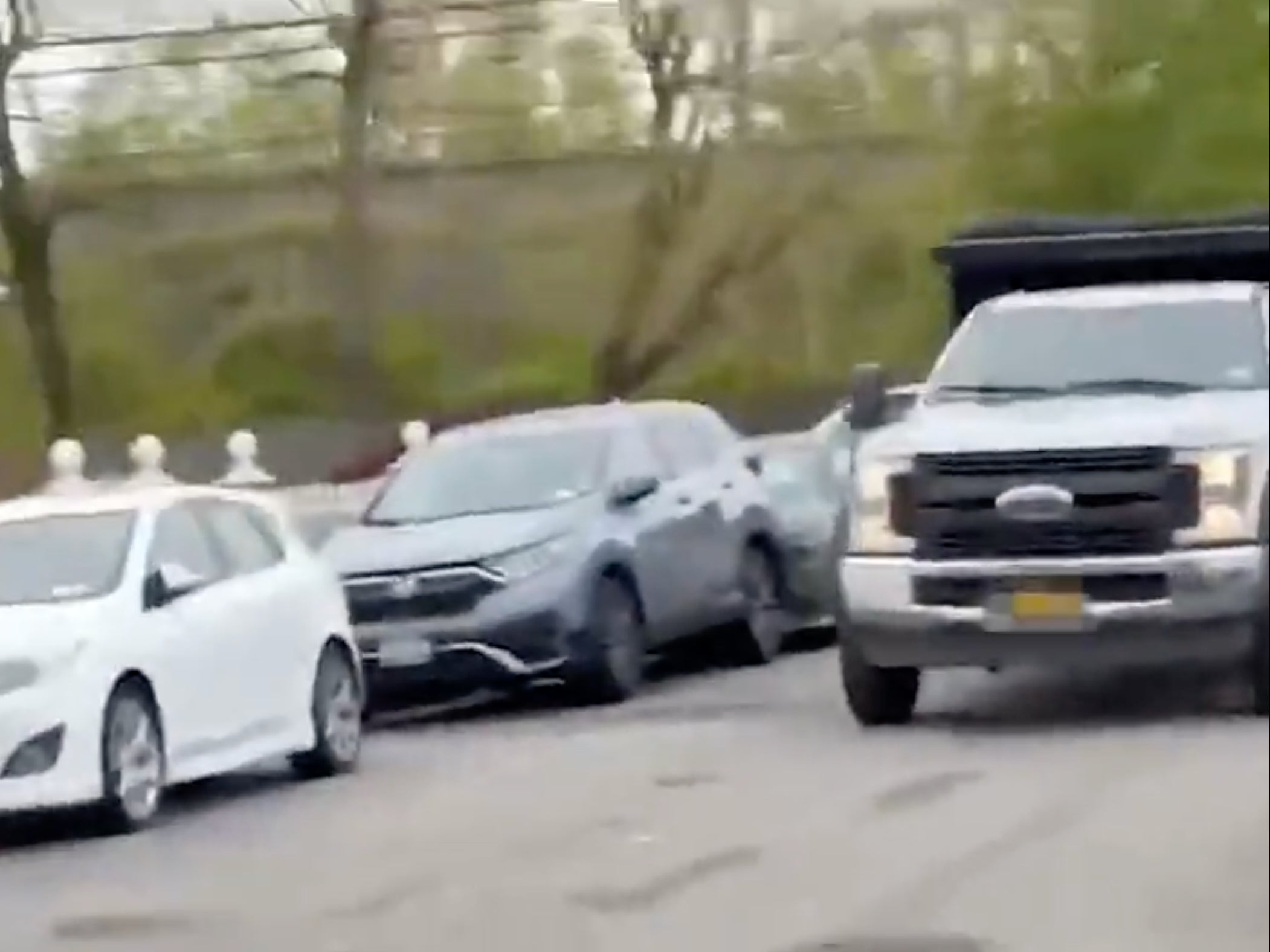 <p>A video showed the truck speeding away from the scene on Sunday</p>