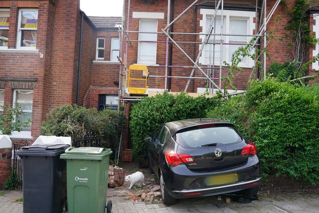 <p>Boris Johnson’s townhouse was hit by a car</p>