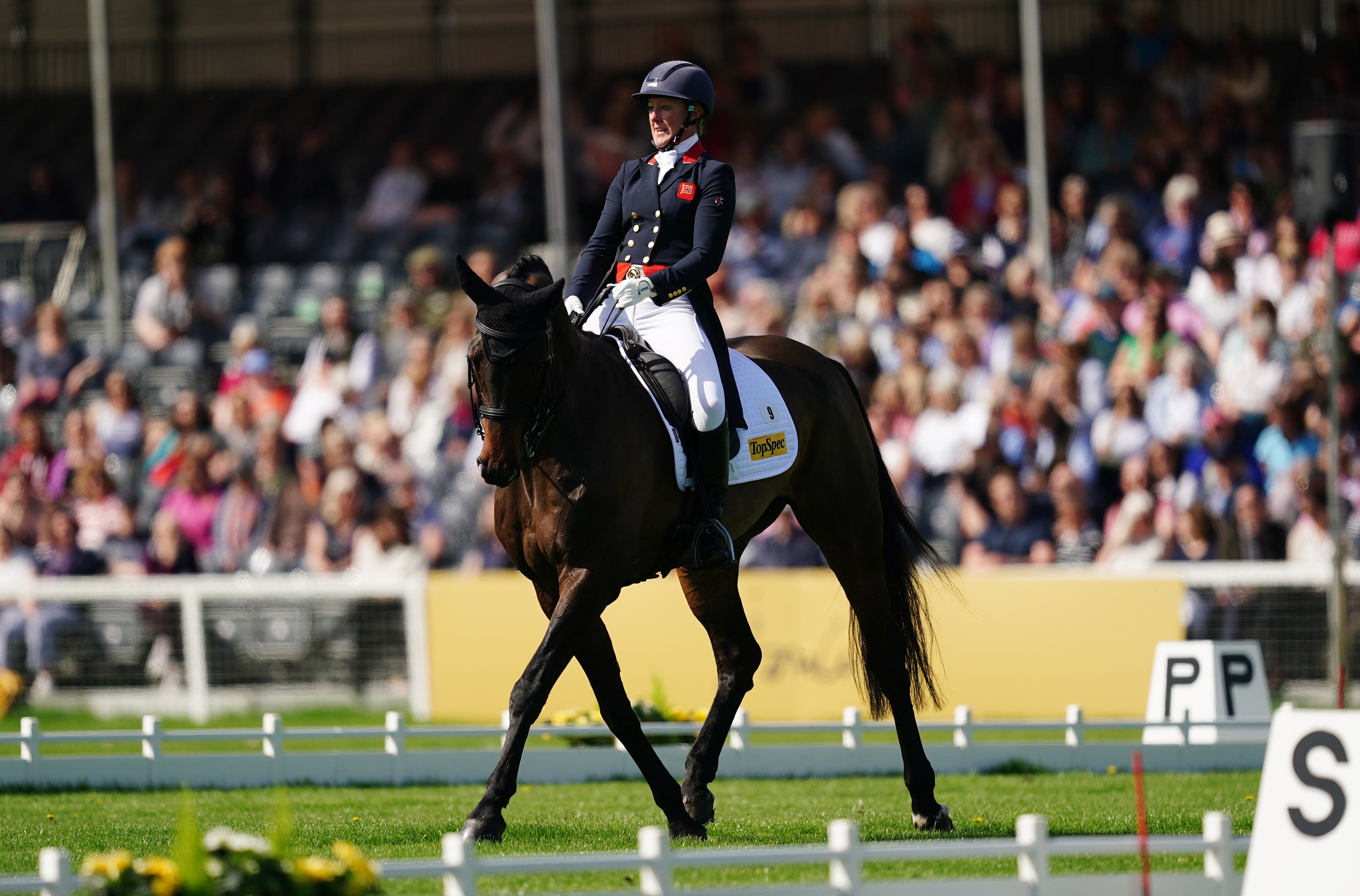 Nicola Wilson and JL Dublin during their dressage test at the Badminton Horse Trials (David Davies/PA)