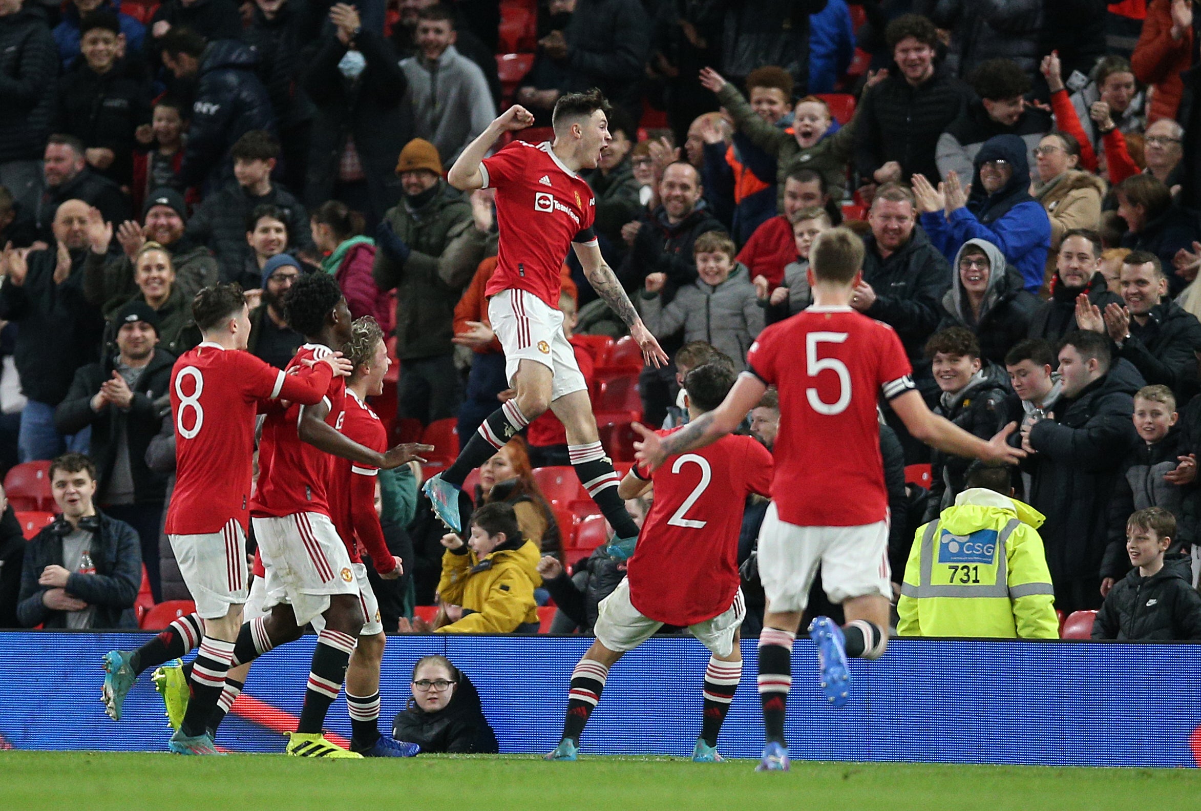 Manchester United are in the FA Youth Cup final (Nigel French/PA)