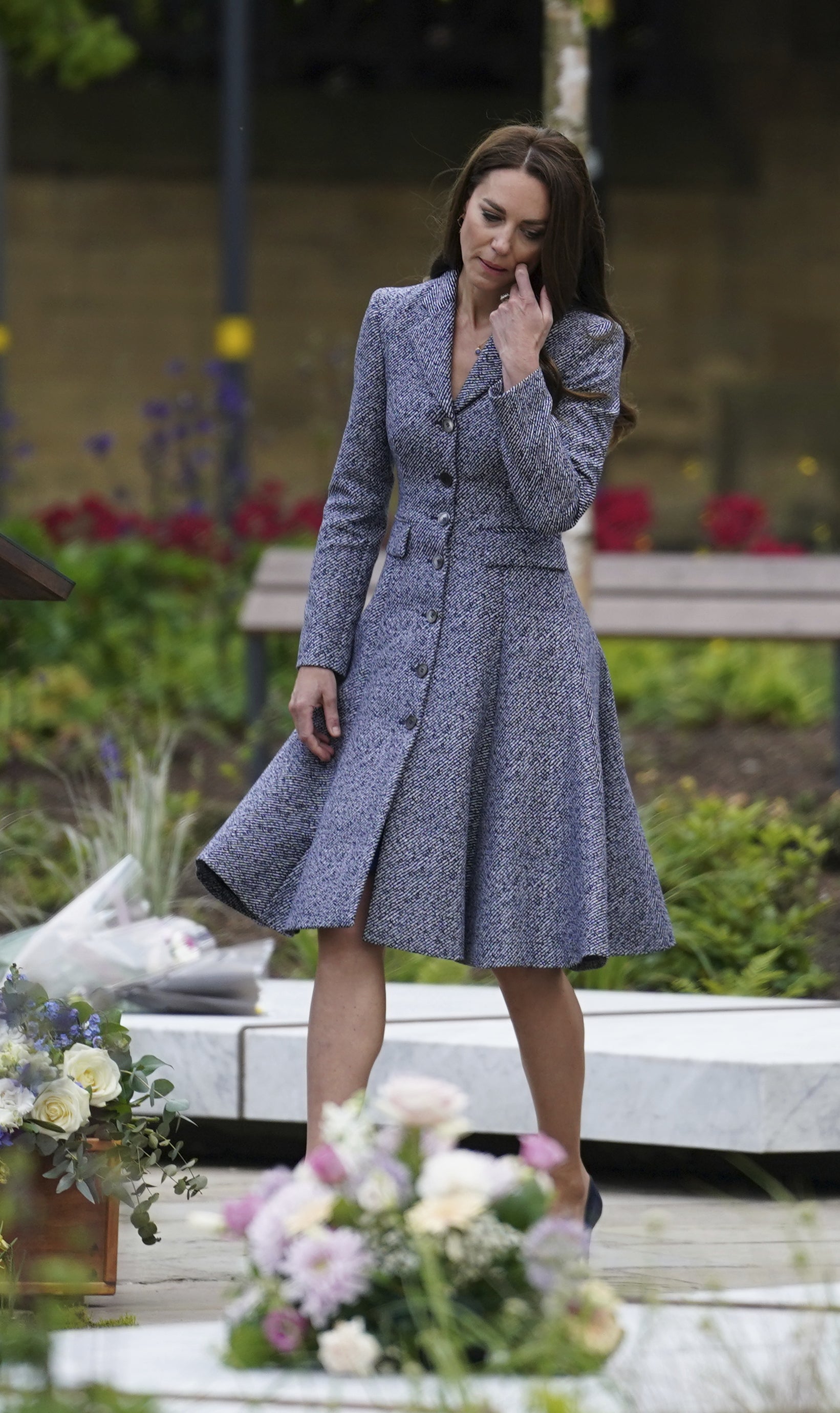 The Duchess of Cambridge at the memorial (Jon Super/PA)