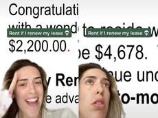 Woman reveals rent was raised by eye-watering amount in email titled: ‘Congratulations’