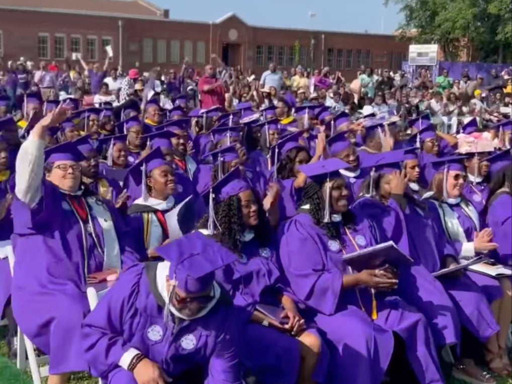 Wiley College graduates were told that thanks to an anonymous donor, they were debt free