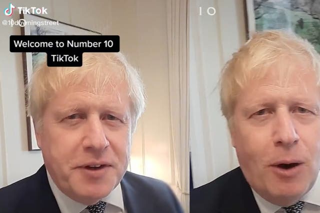Boris Johnson appeared in the first video from 10downingstreet on Tuesday May 10 (10downingstreet/TikTok)