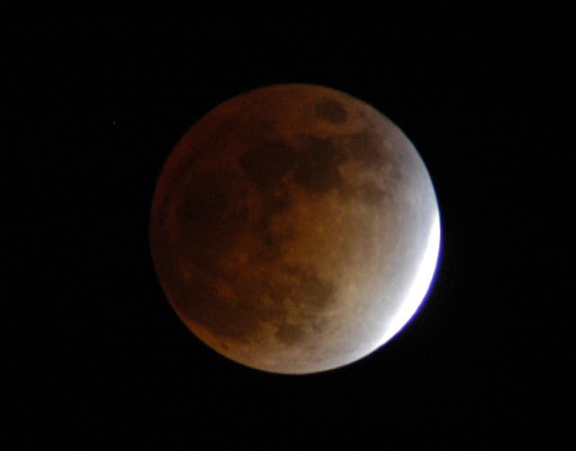 <p>A lunar eclipse as seen from Florida in 2003</p>