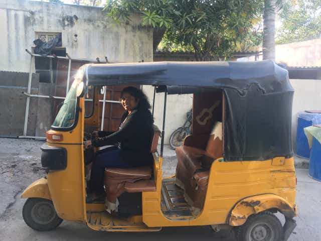 <p>Vennapusa Narayanamma, known as ‘Auto Rani’, in Hyderabad, southern India </p>