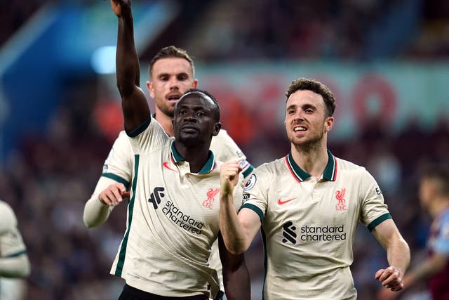<p>Liverpool’s Sadio Mane celebrates his goal at Aston Villa (Nick Potts/PA)</p>