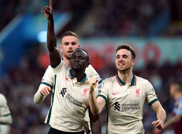<p>Liverpool’s Sadio Mane celebrates his goal at Aston Villa (Nick Potts/PA)</p>
