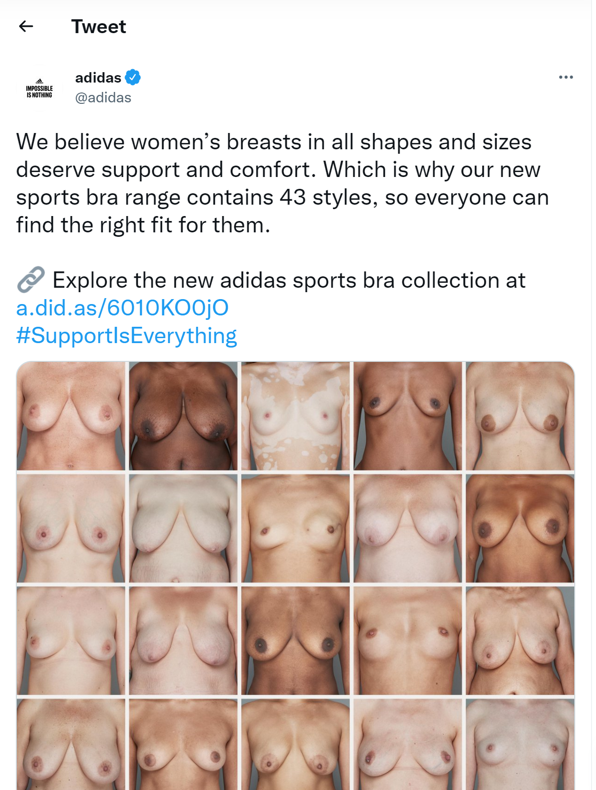 The Adidas Twitter post banned by the ASA. (ASA/PA)