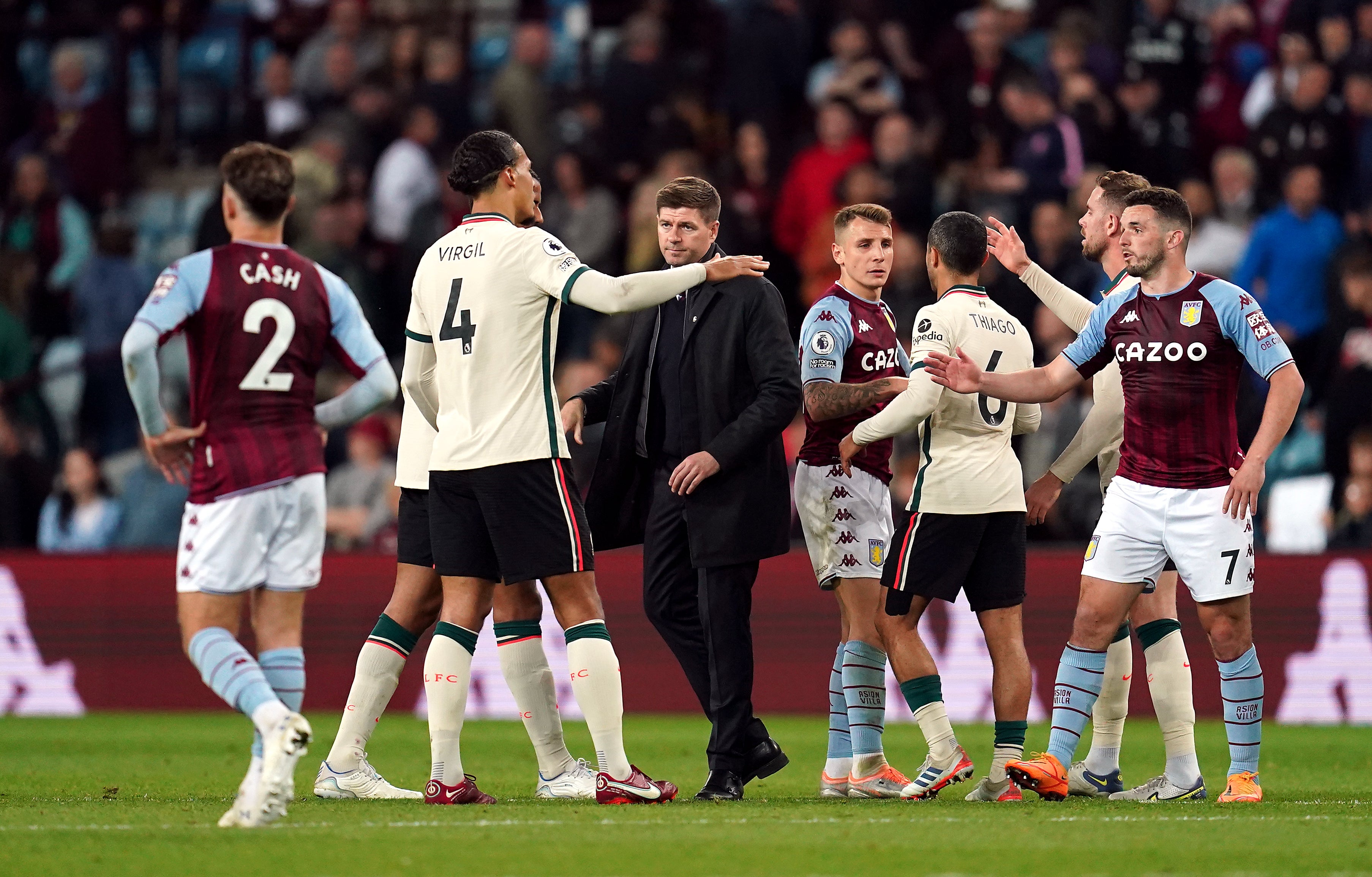 Steven Gerrard was disappointed with the goals Aston Villa conceded against Liverpool (Nick Potts/PA)