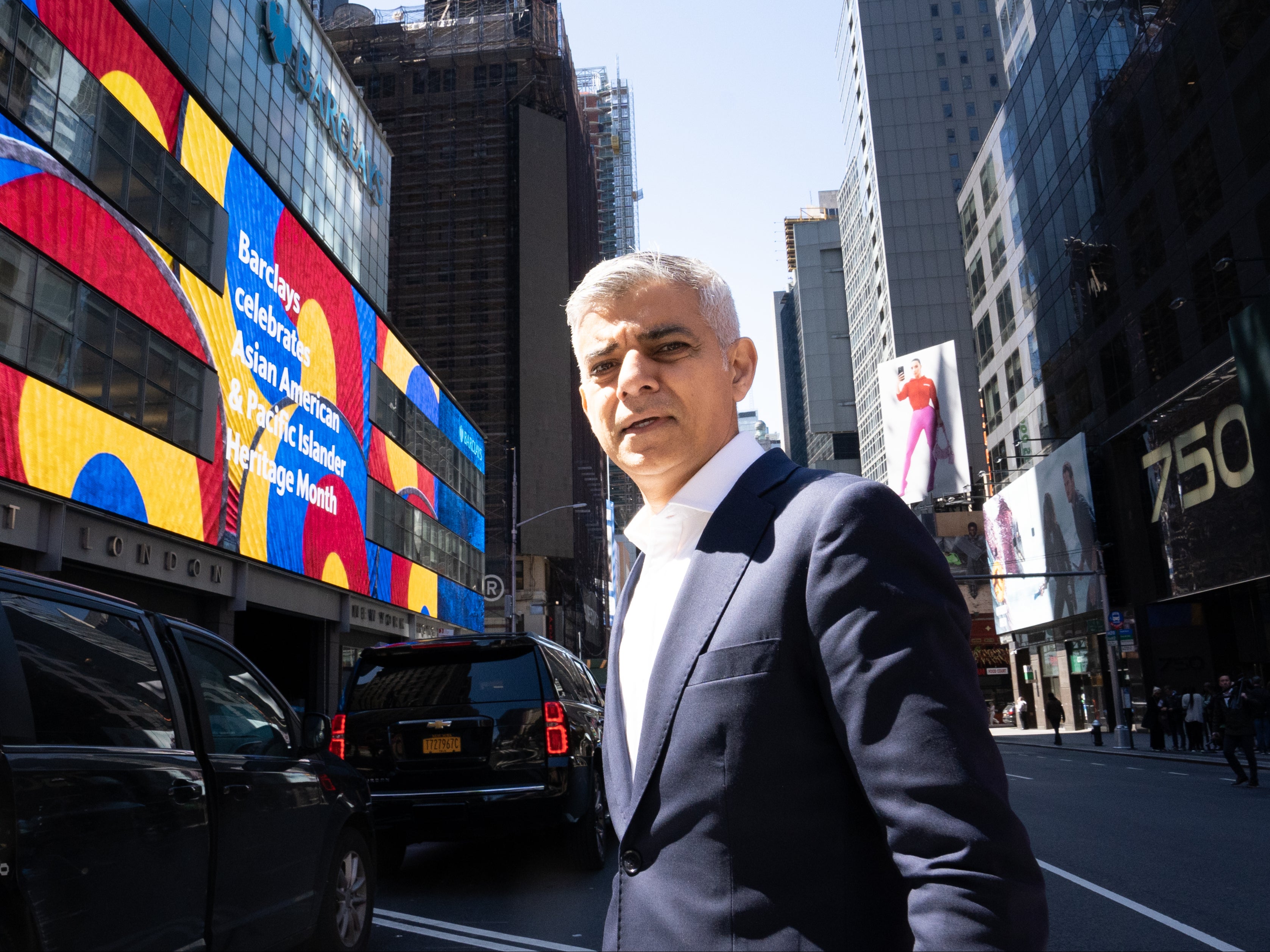 London Mayor Sadiq Khan in New York