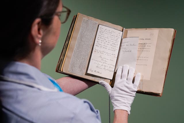 The original letter by Florence Nightingale was unearthed in the archives at the University of Chichester (Andrew Matthews/PA)