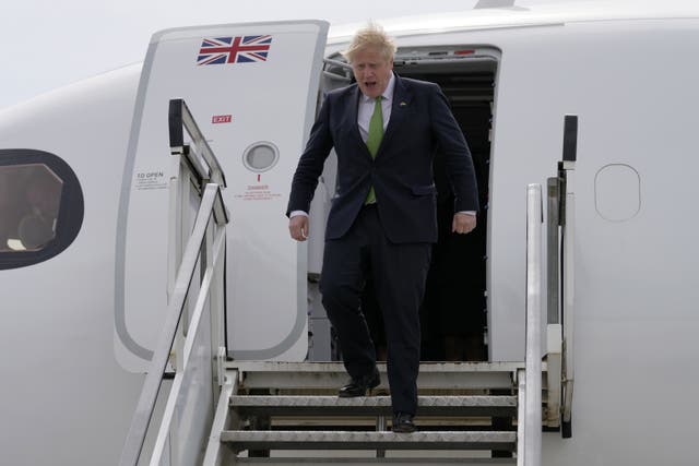 Prime Minister Boris Johnson arrives at Stockholm (Frank Augstein/PA)