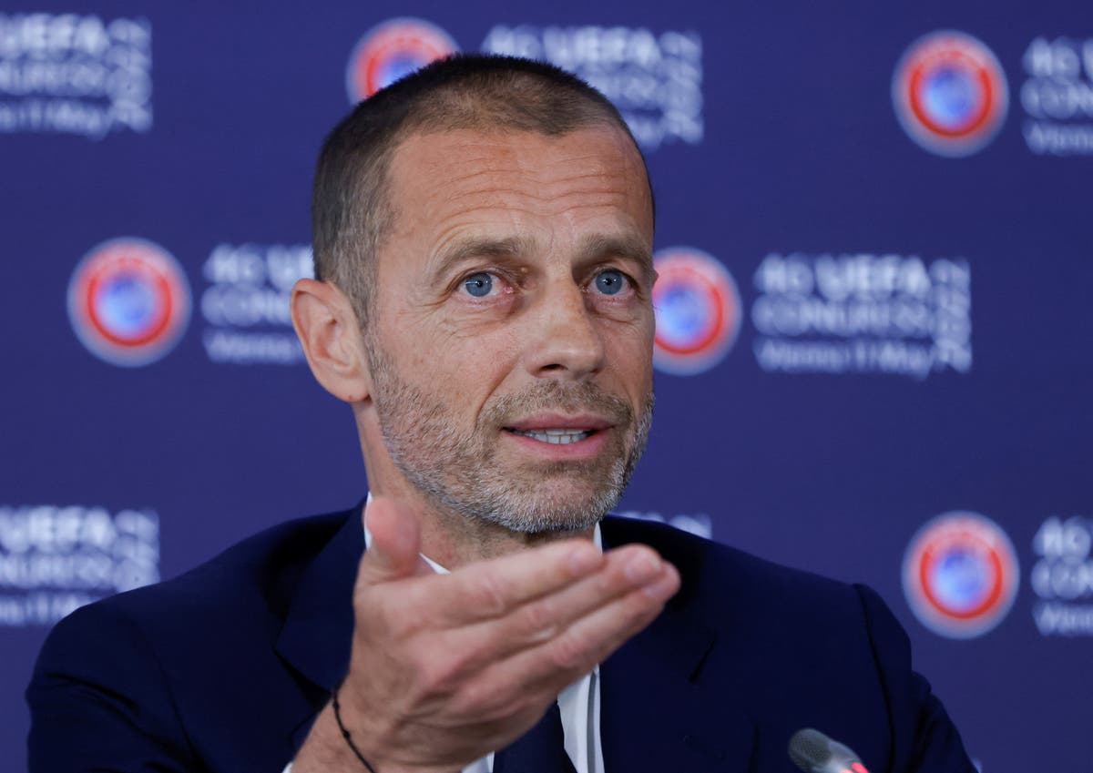 Uefa president makes pointed remarks on day of European Super League relaunch