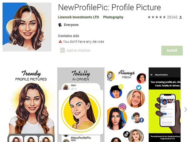 <p>Warnings have been issued over the New Profile Pic app which collects large amounts of personal data from its users</p>