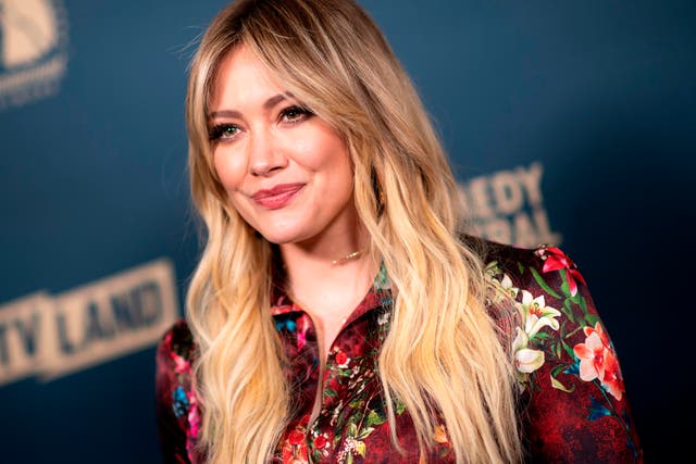 <p>Hilary Duff attends the first Comedy Central, Paramount Network and TV Land Press Day, on 30 May 2019 in Los Angeles</p>