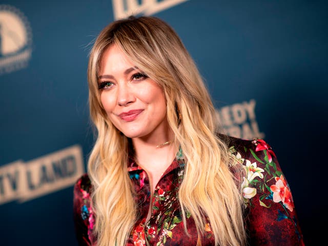 <p>Hilary Duff attends the first Comedy Central, Paramount Network and TV Land Press Day, on 30 May 2019 in Los Angeles</p>