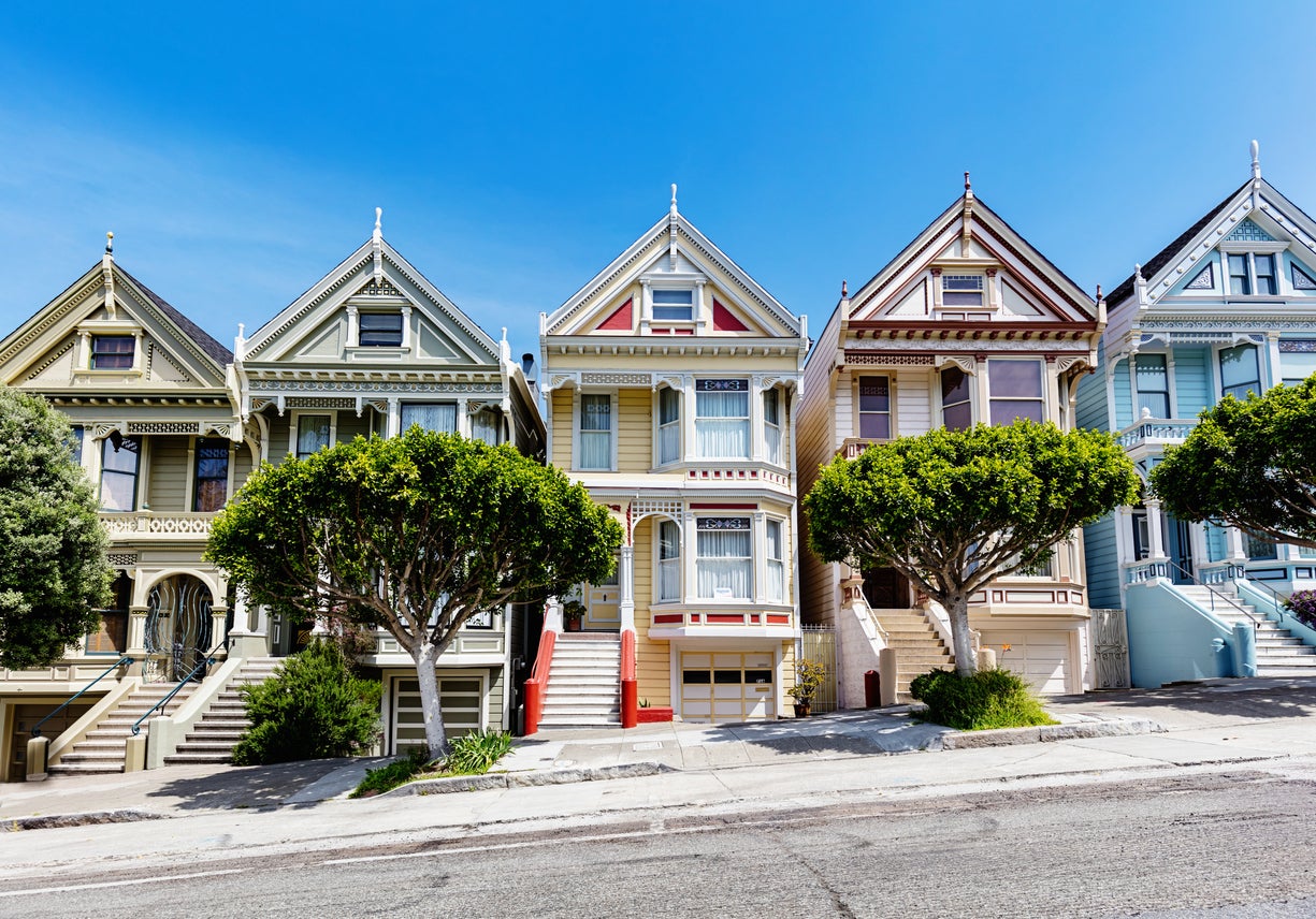 The ‘Painted Ladies' of San Francisco, colourful and historic Victorian houses