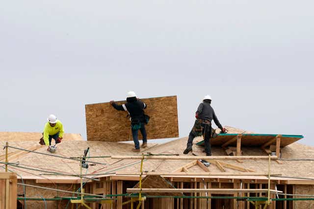 <p>A house under construction in Sacramento in February 2021. A plan released by the California Air Resources Board this week has said new homes must have all-electric appliances by 2026</p>