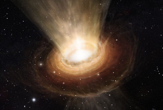 An artist’s conception of a supermassive black hole