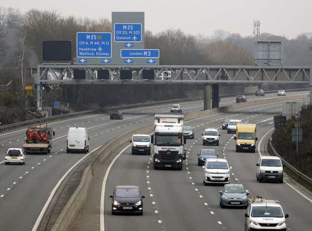 The installation of new safety equipment on smart motorways will be completed within the next five months (Steve Parsons/PA)