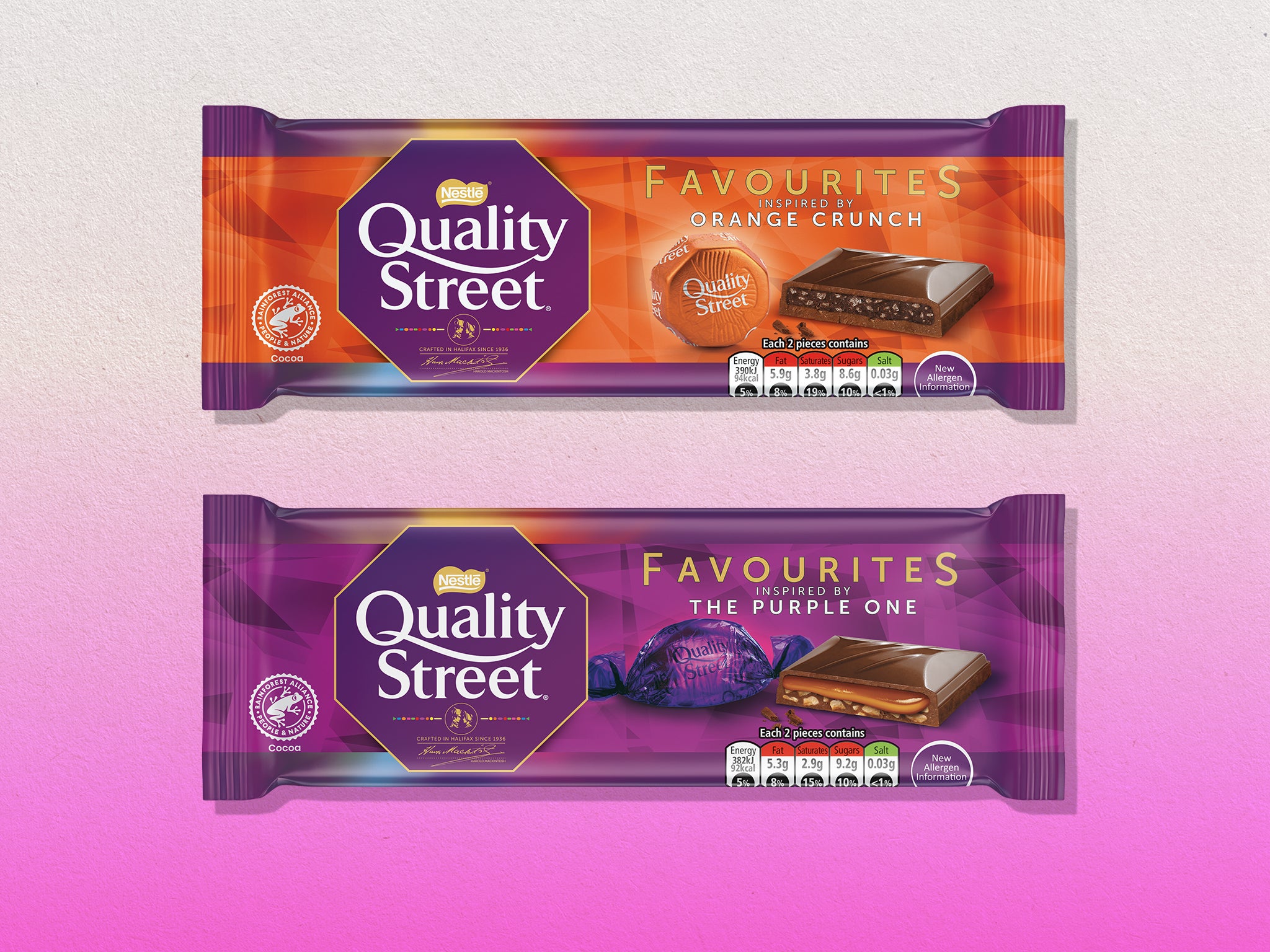 The new Quality Street chocolate bars