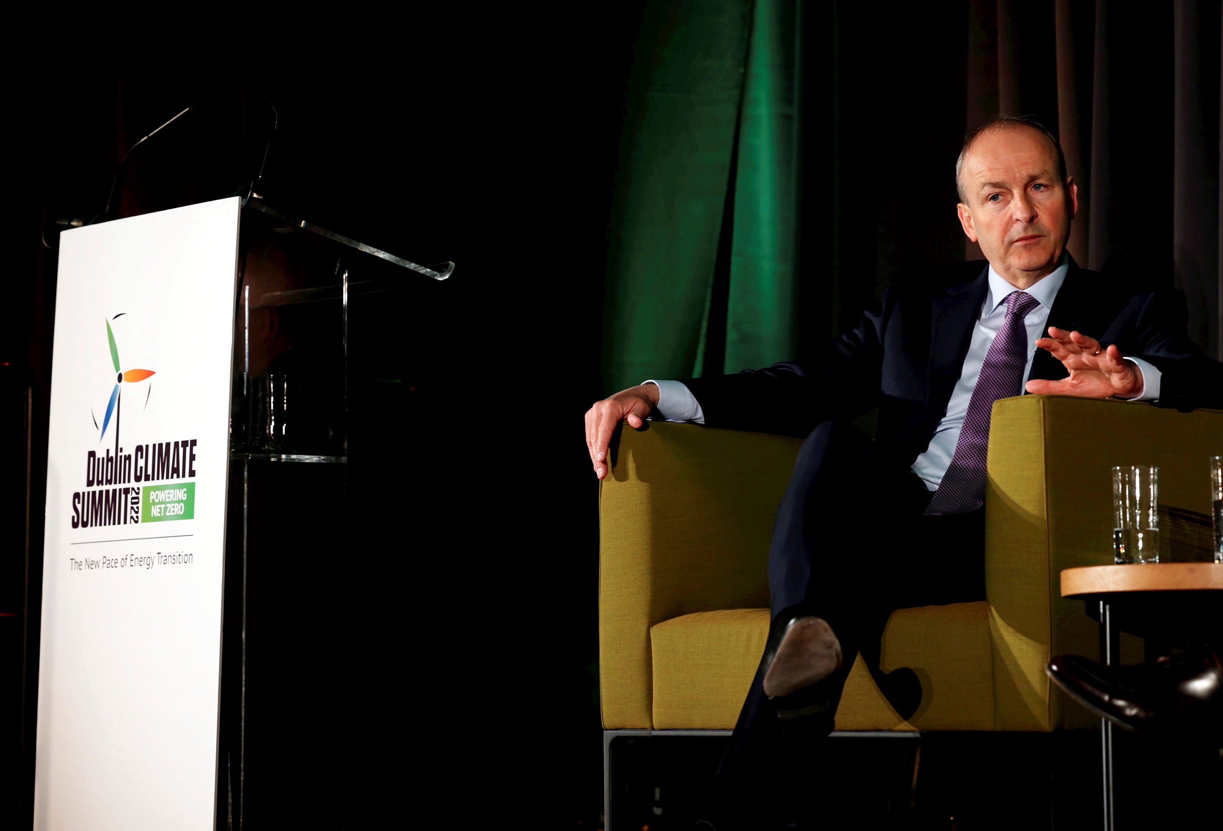 Taoiseach Micheál Martin addresses the Climate Dublin Summit on Thursday.