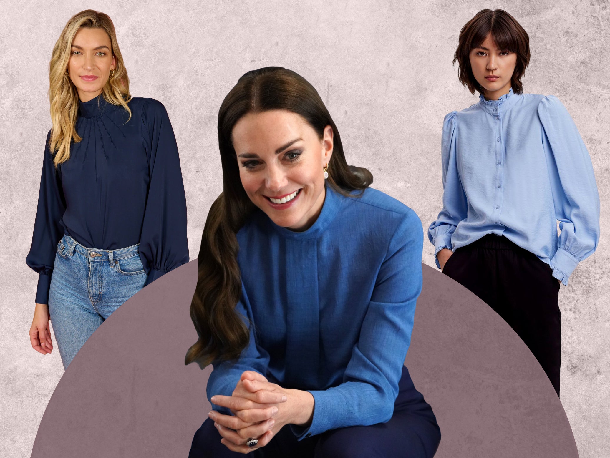 Lookalikes of the cornflour blue blouse are available at a number of high street retailers