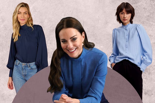 <p>Lookalikes of the cornflour blue blouse are available at a number of high street retailers </p>