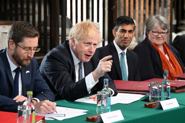 <p>Boris Johnson leads cabinet in Stoke-on-Trent</p>