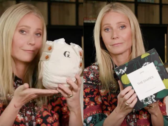 <p>Gwyneth Paltrow addresses ‘outrage’ over fake Goop diapers </p>