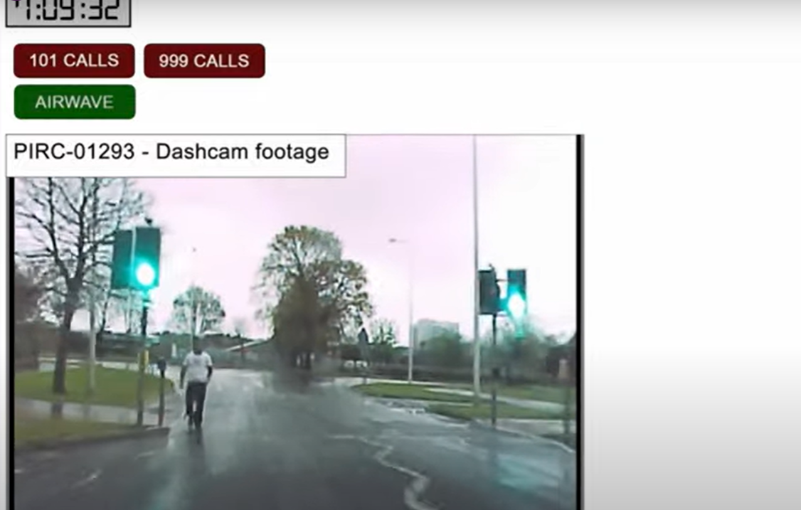 Dashcam footage was shown of a man walking in the Hayfield area of Kirkcaldy the day Mr Bayoh died (Sheku Bayoh Inquiry screenshot/PA)