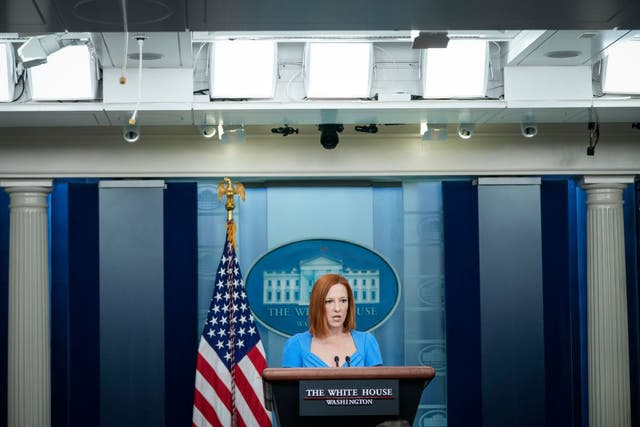 La secretaria de prensa de la Casa Blanca, Jen Psaki, el jueves 12 de mayo.