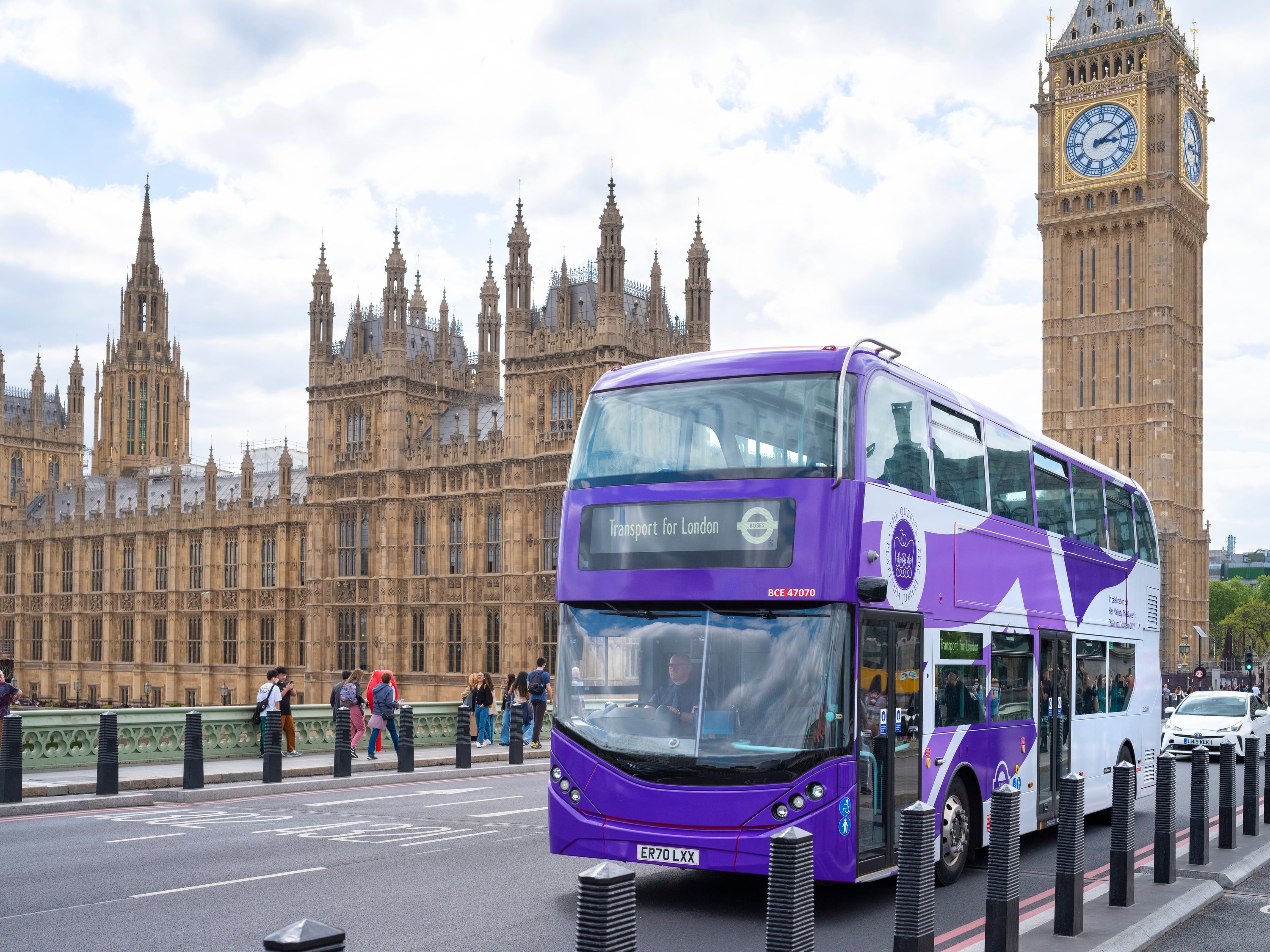 TfL said it hopes people will ‘enjoy looking out for our celebratory bus wraps’ (TfL/PA)