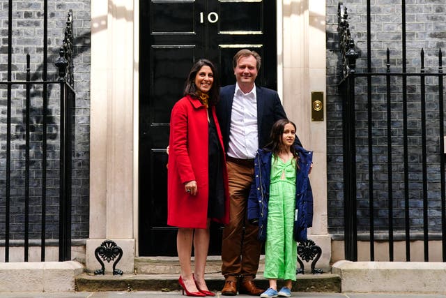 <p>Nazanin Zaghari-Ratcliffe with her husband Richard Ratcliffe and daughter Gabriella in front of No 10 </p>