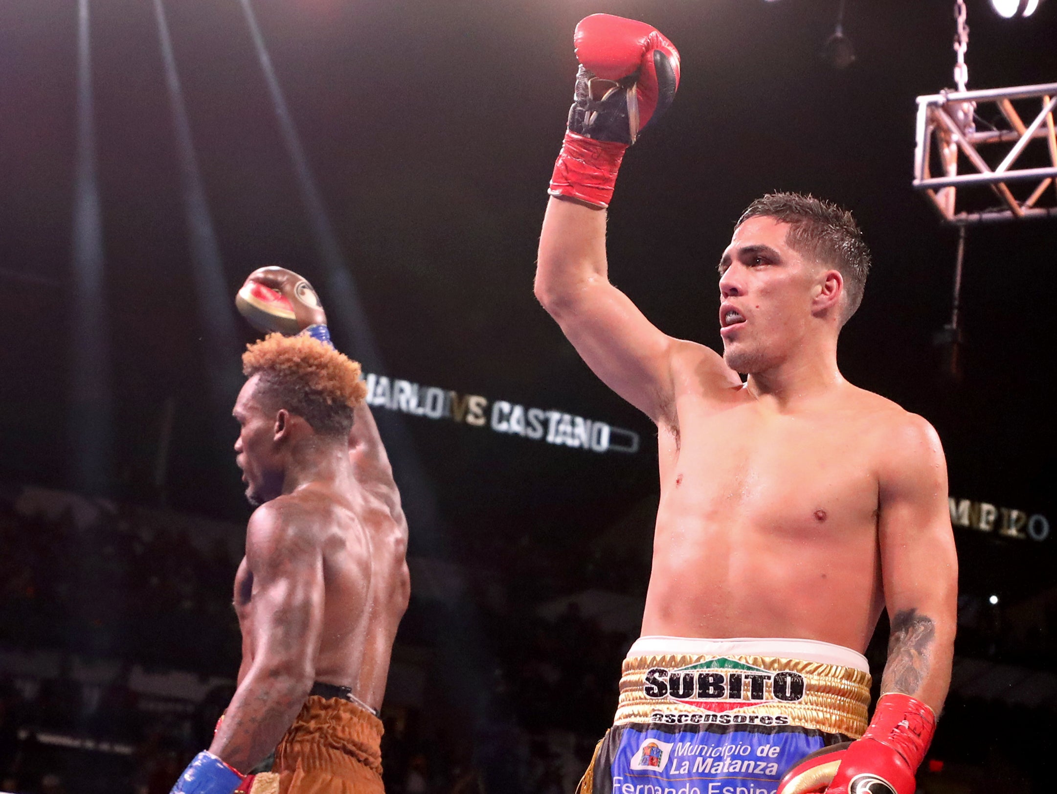 Jermell Charlo (left) and Brian Castano fought to a split draw in July