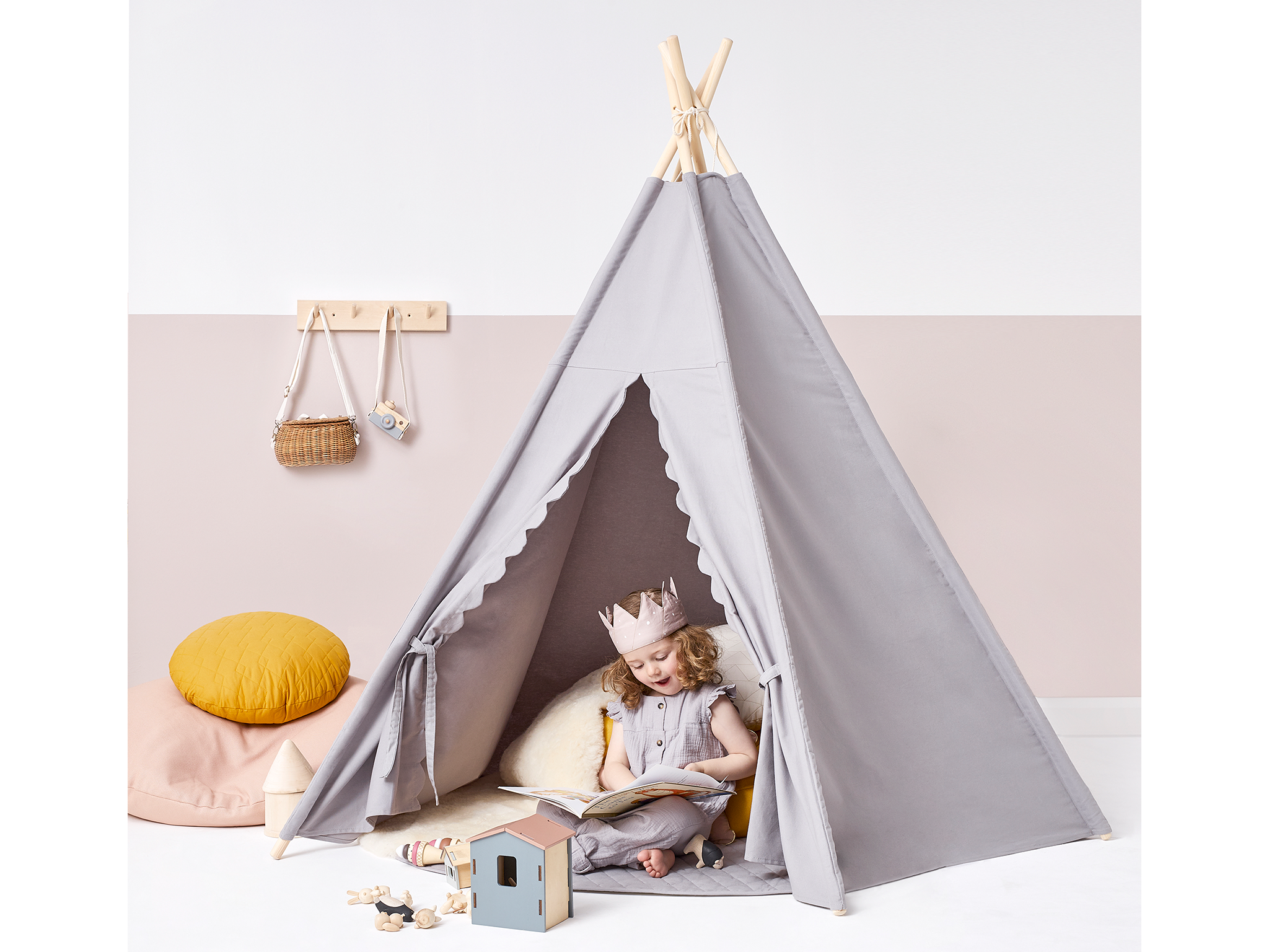 Large 6' Indoor Outdoor Teepee Play Tent for The Little Jo Kids Teepee Tent 