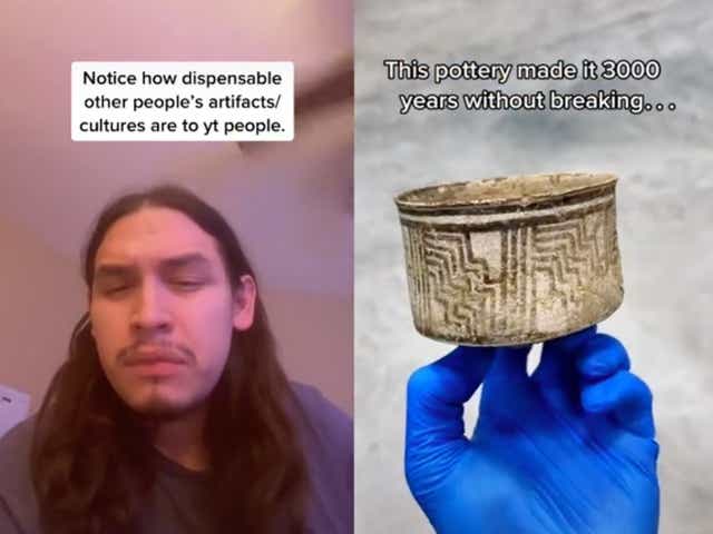<p>The since deleted video appeared to show an ‘ancient’ pot</p>