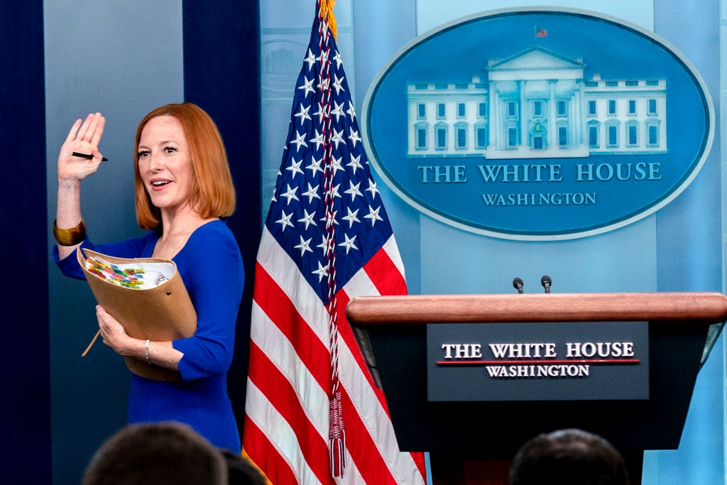 Psaki shuts down journalist repeatedly shouting questions over his colleagues during her final briefing: ‘Simon, please stop!’ AP22133668997853