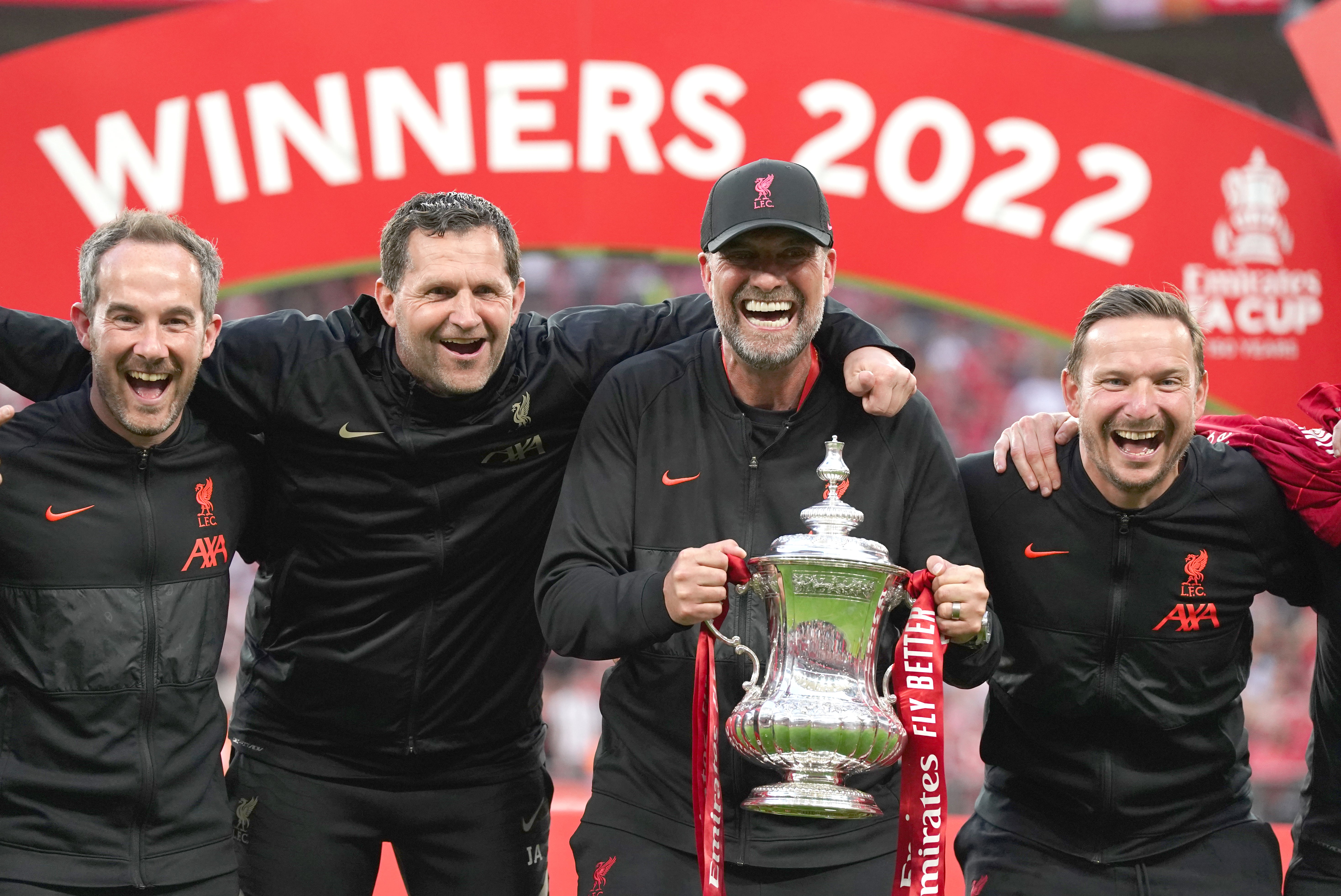 Liverpool manager Jurgen Klopp lifted the FA Cup (Nick Potts/PA)