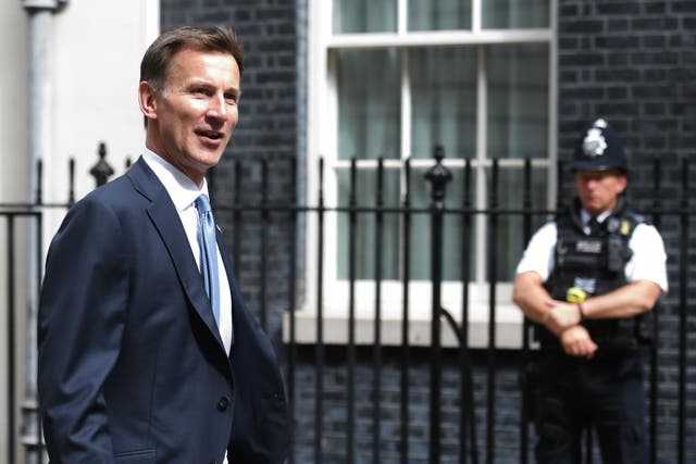 Jeremy Hunt has described sitting at the top of a ‘rogue system’ when he was health secretary and said he was ‘shocked to his core’ by failures in care (Stefan Rousseau/PA)